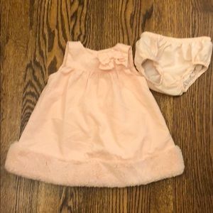 Janie and Jack Faux Fur trim dress